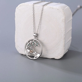 Wholesale 925 Silver Elephant Love Necklace