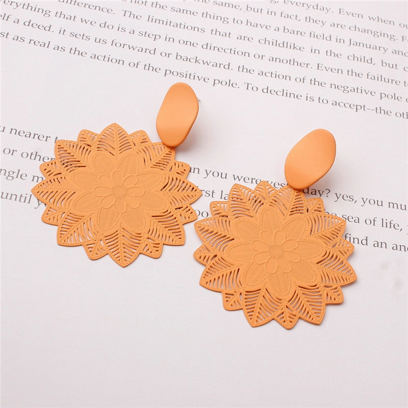 Wholesale 925 silver exaggerated forest black flower earrings earrings super fairy girl temperament net celebrity earrings