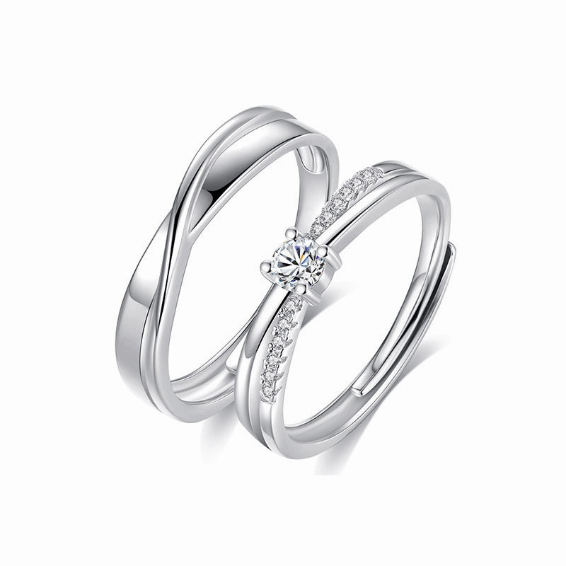 Wholesale 925 Silver Mobius Ring Couple's Simple Ring for Men and Women Valentine's Day Gift