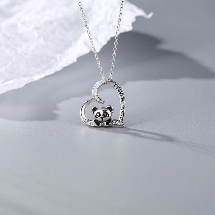 Wholesale 925 Silver Panda Necklace