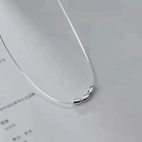 Wholesale 925 Silver Rice Grain Necklace