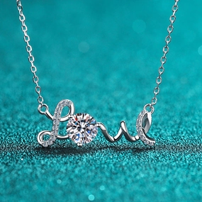 Wholesale 925 Sterling Silver 1 Carat Moissanite Necklace