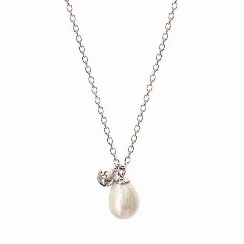 Wholesale 925 Sterling Silver Freshwater Pearl Necklace Clavicle Chain
