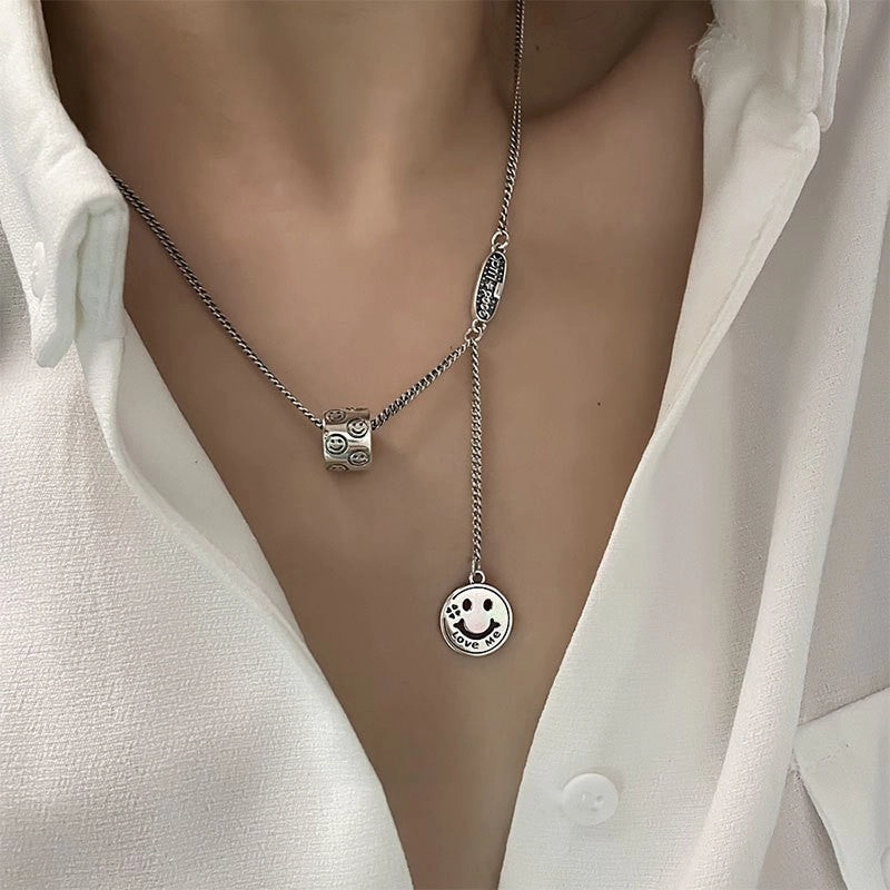 Wholesale 925 sterling silver necklace elephant hip hop lucky bean retro sweater clavicle chain