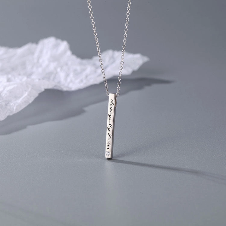 Wholesale 925 Sterling Silver Non Fading Pillar Necklace