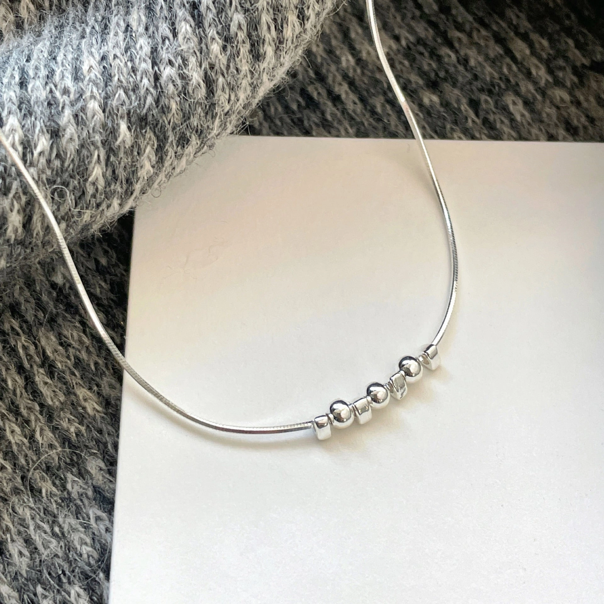 Wholesale 925 Sterling Silver Small Round Bead Necklace Clavicle Chain
