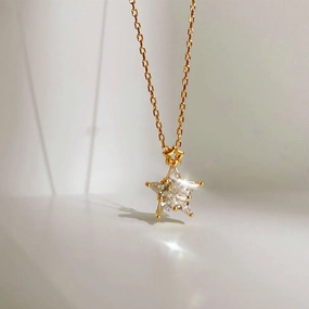 Wholesale 925 Sterling Silver Star Studded Diamond Necklace
