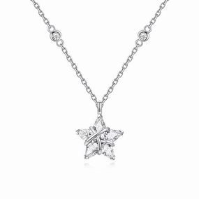 Wholesale 925 Sterling Silver Weaving Girl Star Necklace Female Niche Design Sense Tanabata Valentine's Day Gift for Girlfriend