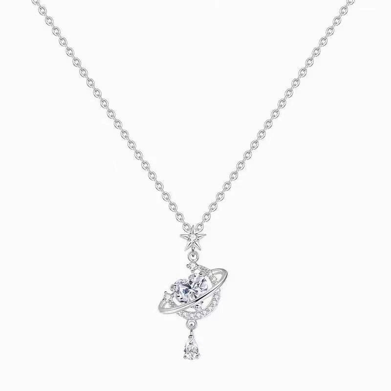 Wholesale 999 Sterling Silver Necklace Women's Summer Pendant Collarbone Chain Tanabata Gift for Girlfriend