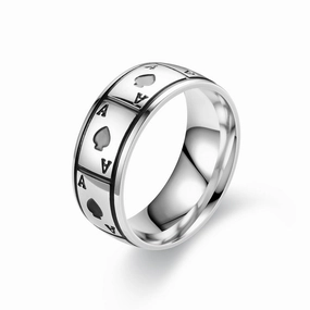 Wholesale Ace of Spades Titanium Steel Ring Ring