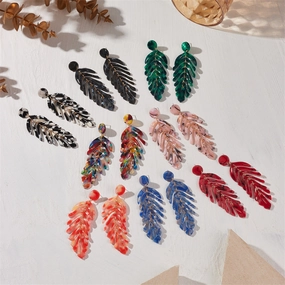 Wholesale Acrylic Acetate Sheet Leaf Earrings