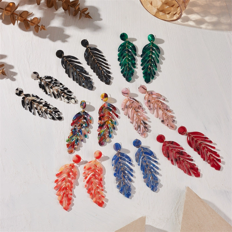 Wholesale Acrylic Acetate Sheet Leaf Earrings