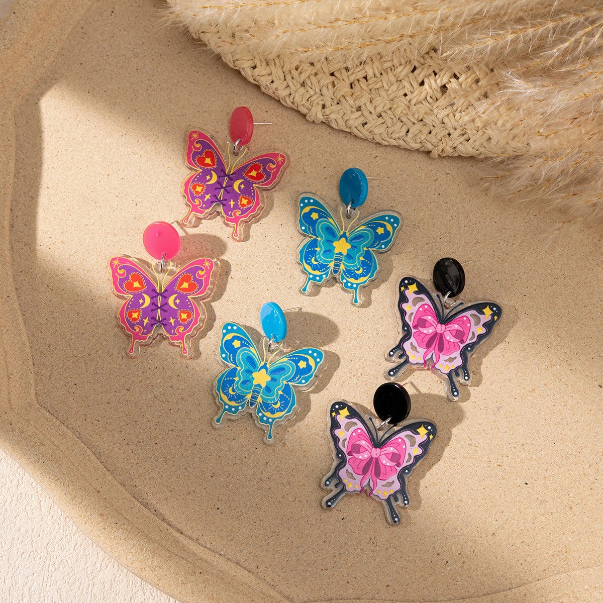 Wholesale Acrylic Butterfly Earrings
