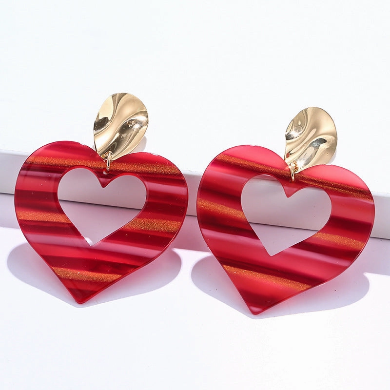 Wholesale Acrylic Heart Gradient Earrings