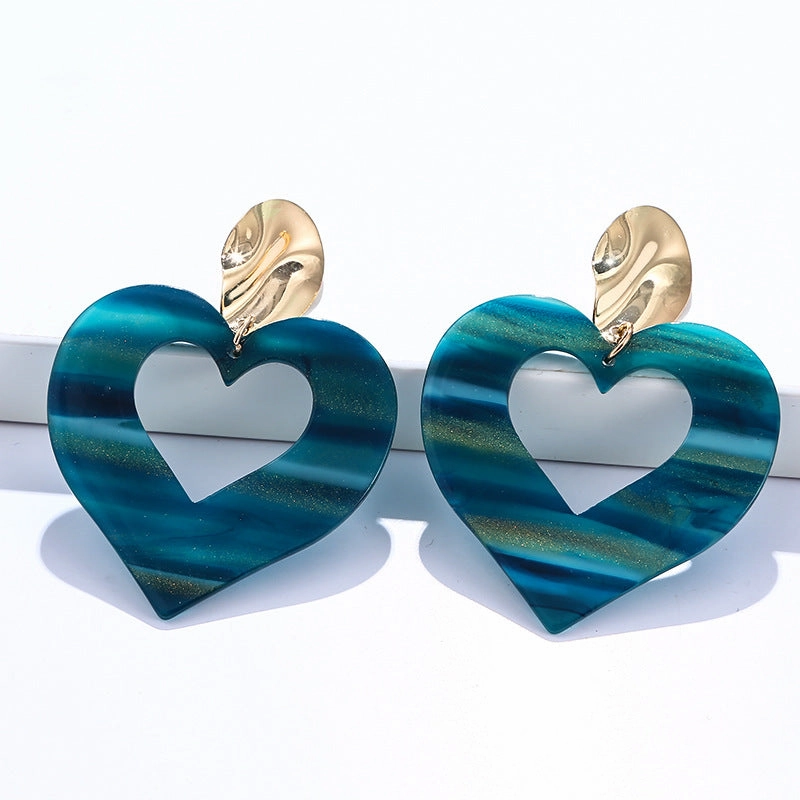 Wholesale Acrylic Heart Gradient Earrings