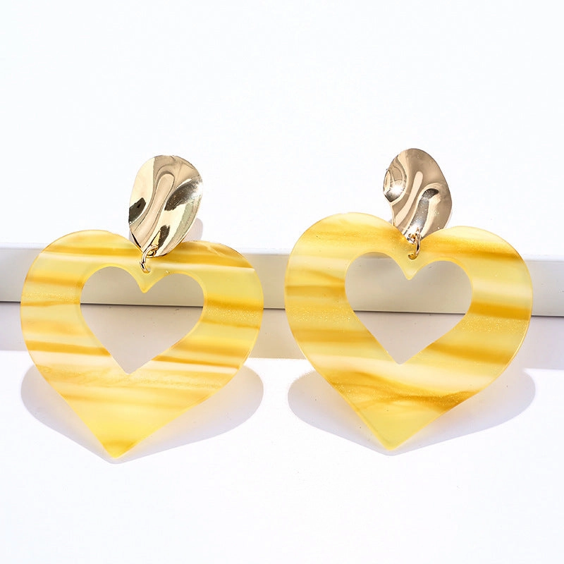 Wholesale Acrylic Heart Gradient Earrings