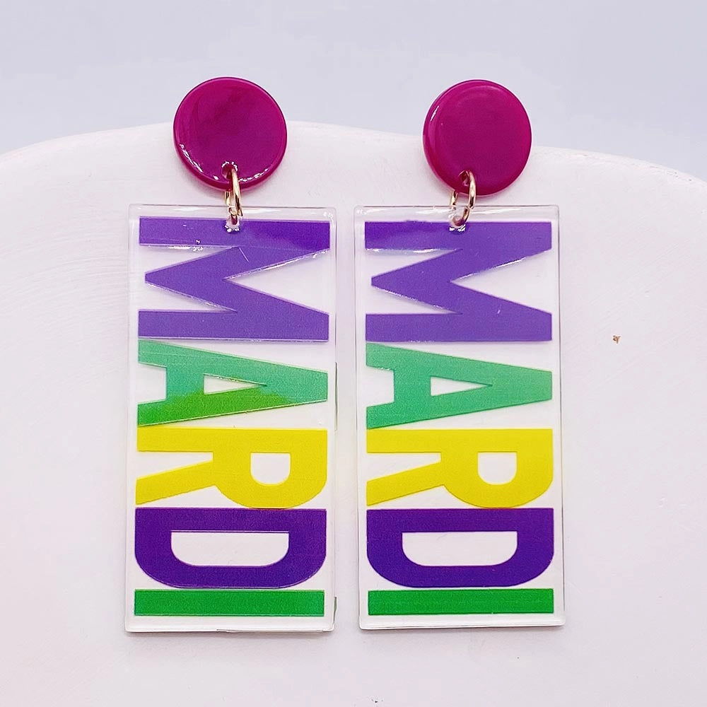 Wholesale Acrylic Letters Avocado Earrings