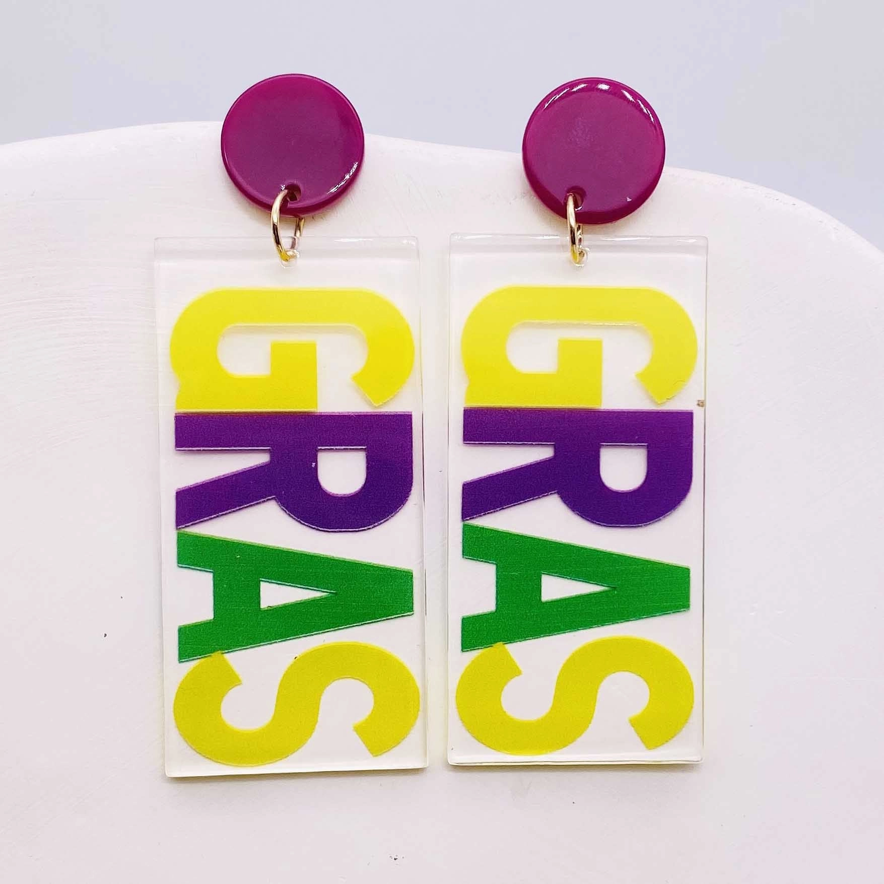 Wholesale Acrylic Letters Avocado Earrings