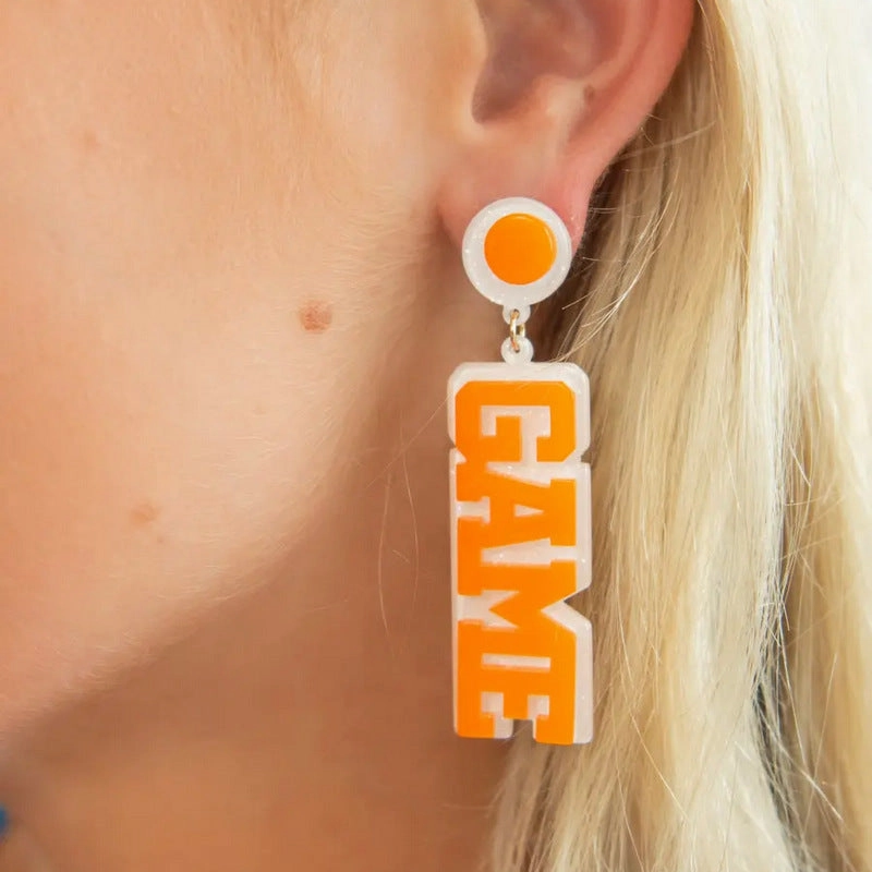 Wholesale Acrylic Rugby GAME DAY Earrings