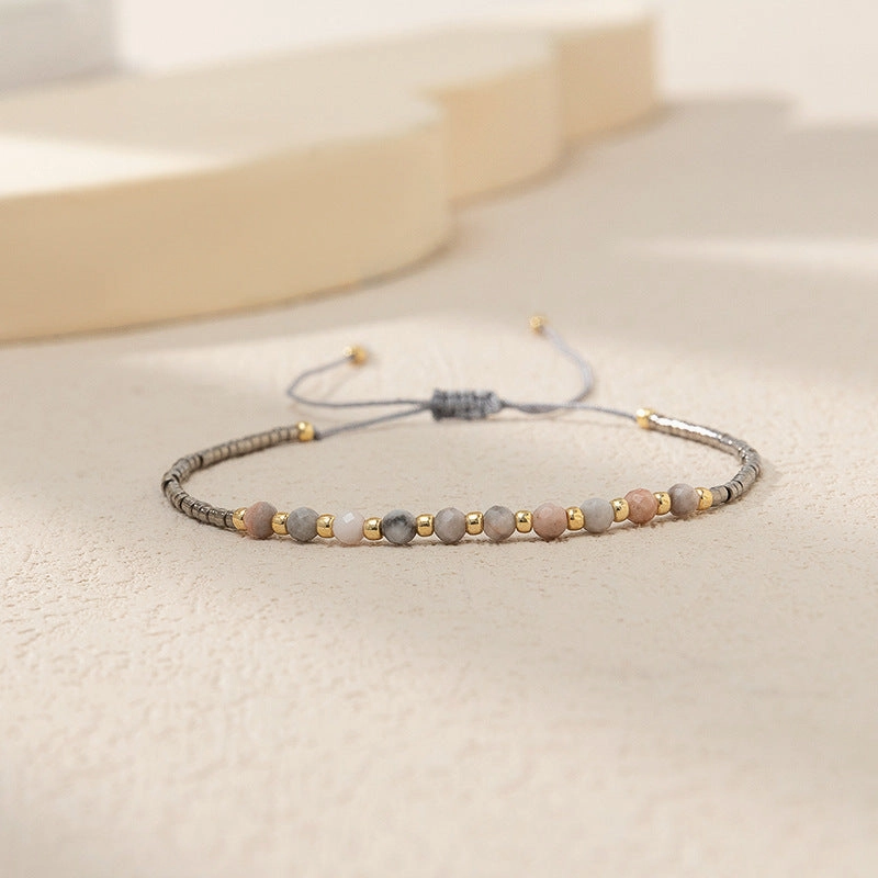 Wholesale Adjustable Color Stone Braided Bracelet