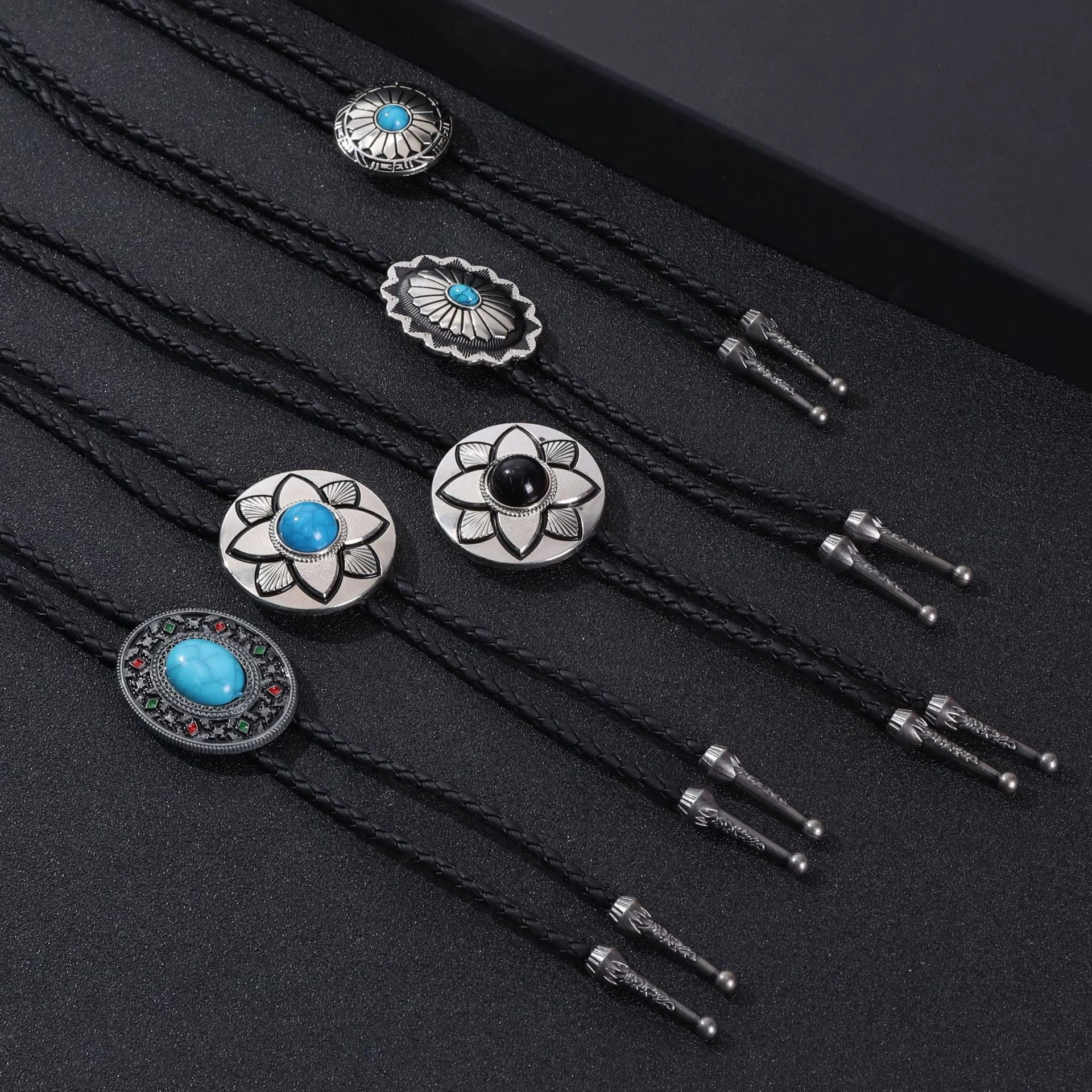 Wholesale Adjustable Enamel Western Bolo Tie Alloy Necklace