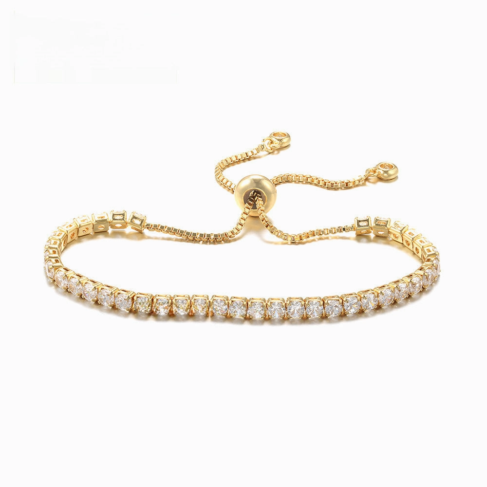 Wholesale Adjustable Pull-out Bracelet Zirconia Bracelet Thickened Plated Real