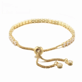 Wholesale Adjustable Pull-out Bracelet Zirconia Bracelet Thickened Plated Real