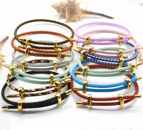 Wholesale Adjustable Steel Wire Bracelet with Figure Buckle
