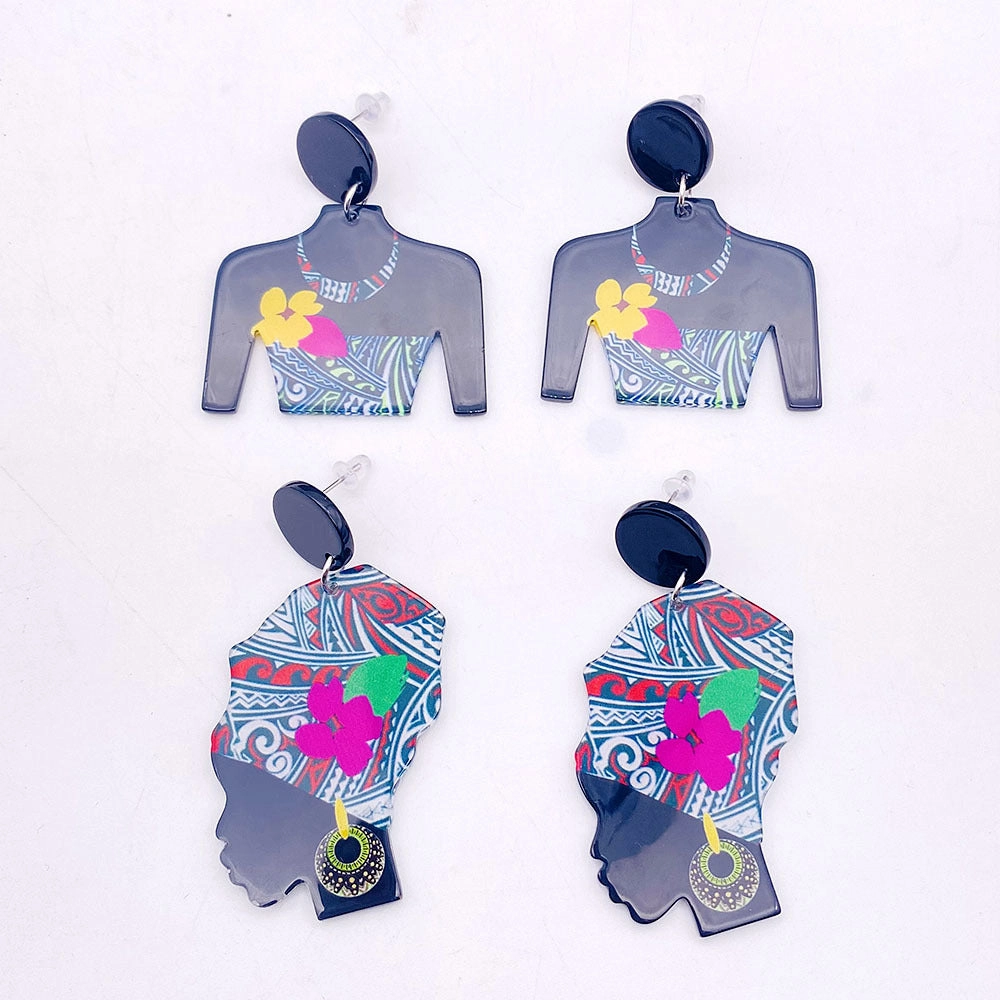 Wholesale African Girls Acrylic Earrings