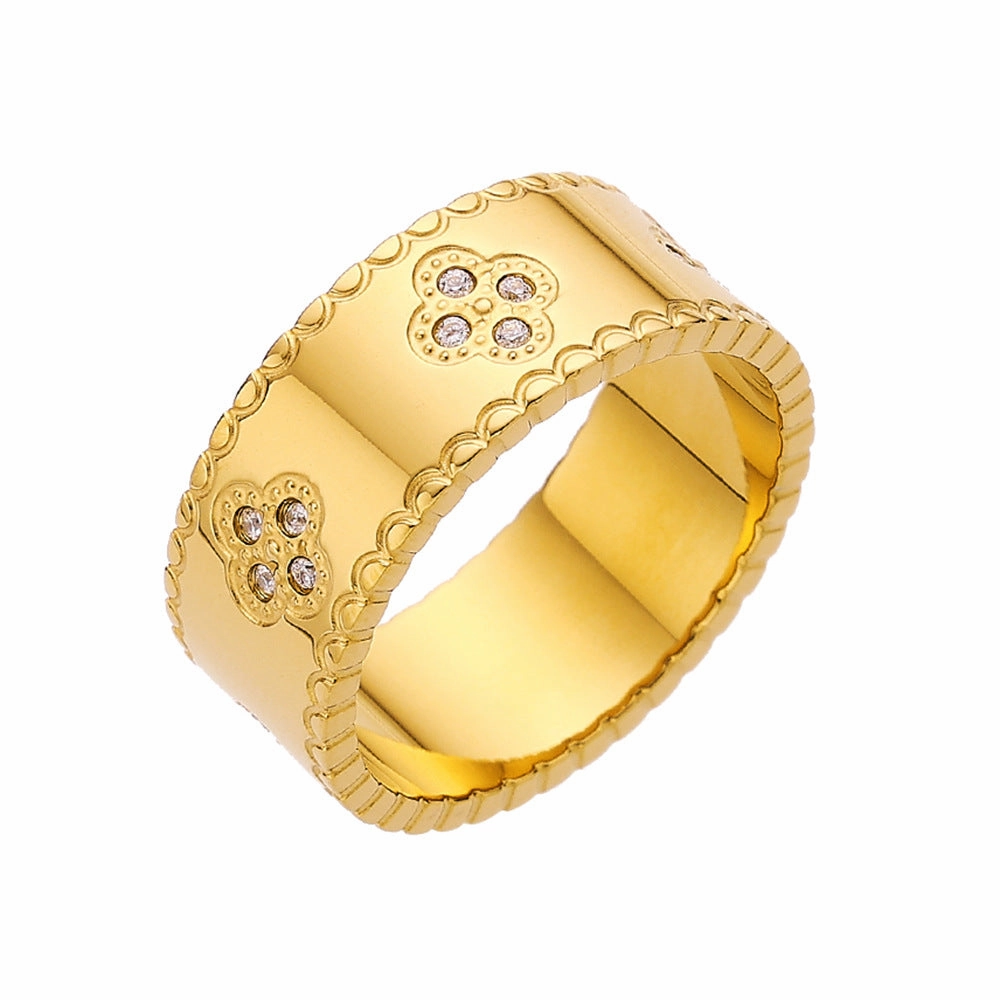Wholesale All-match Love Heart Diamond Titanium Steel Ring
