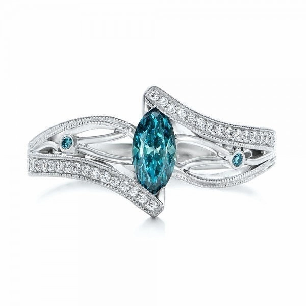 Wholesale Alloy Aquamarine Ring