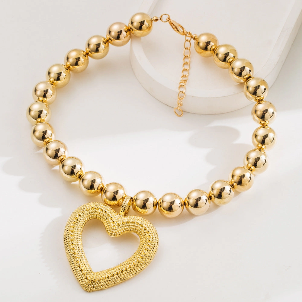 Wholesale Alloy Beaded Simple Hip-hop Style Beaded Necklace
