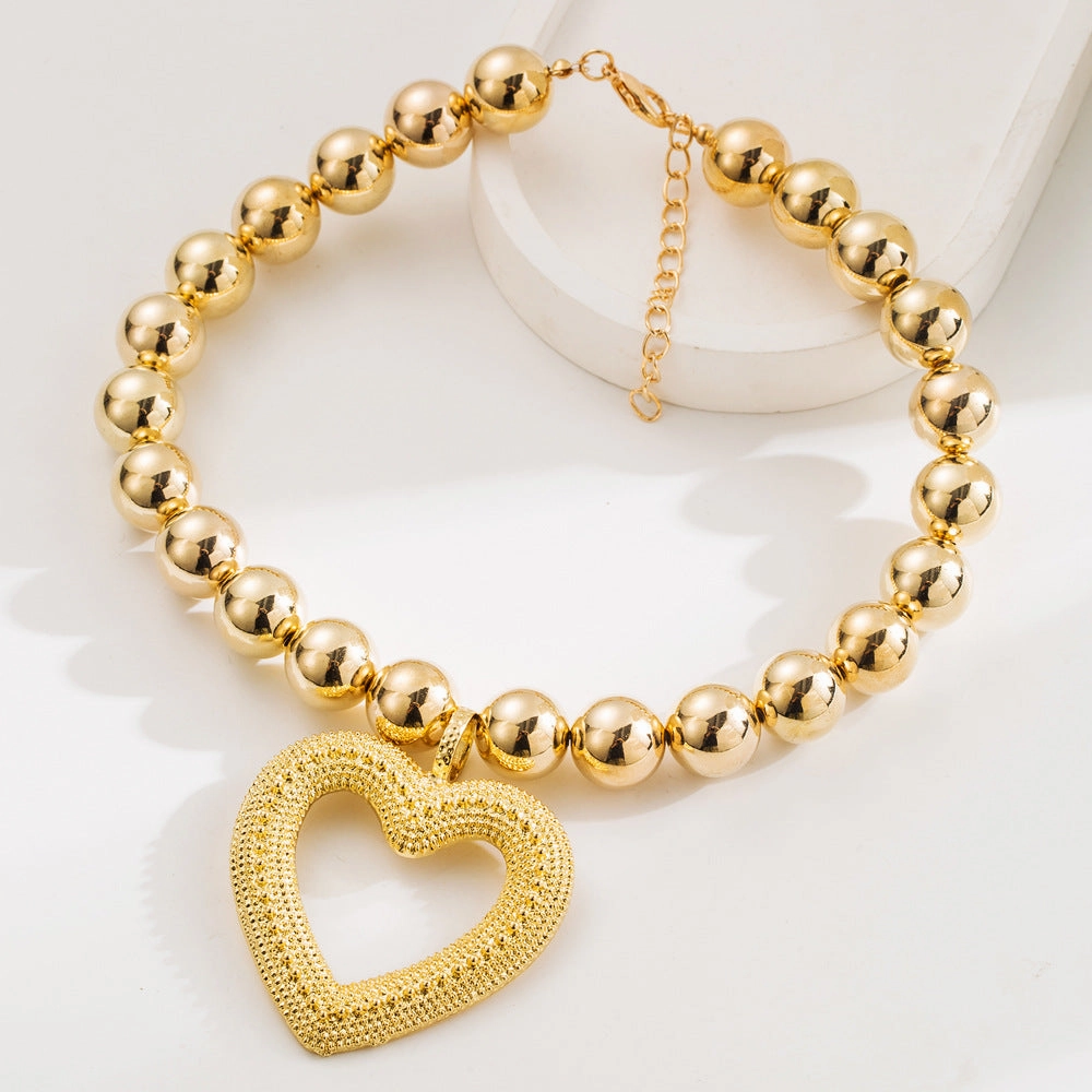 Wholesale Alloy Beaded Simple Hip-hop Style Beaded Necklace