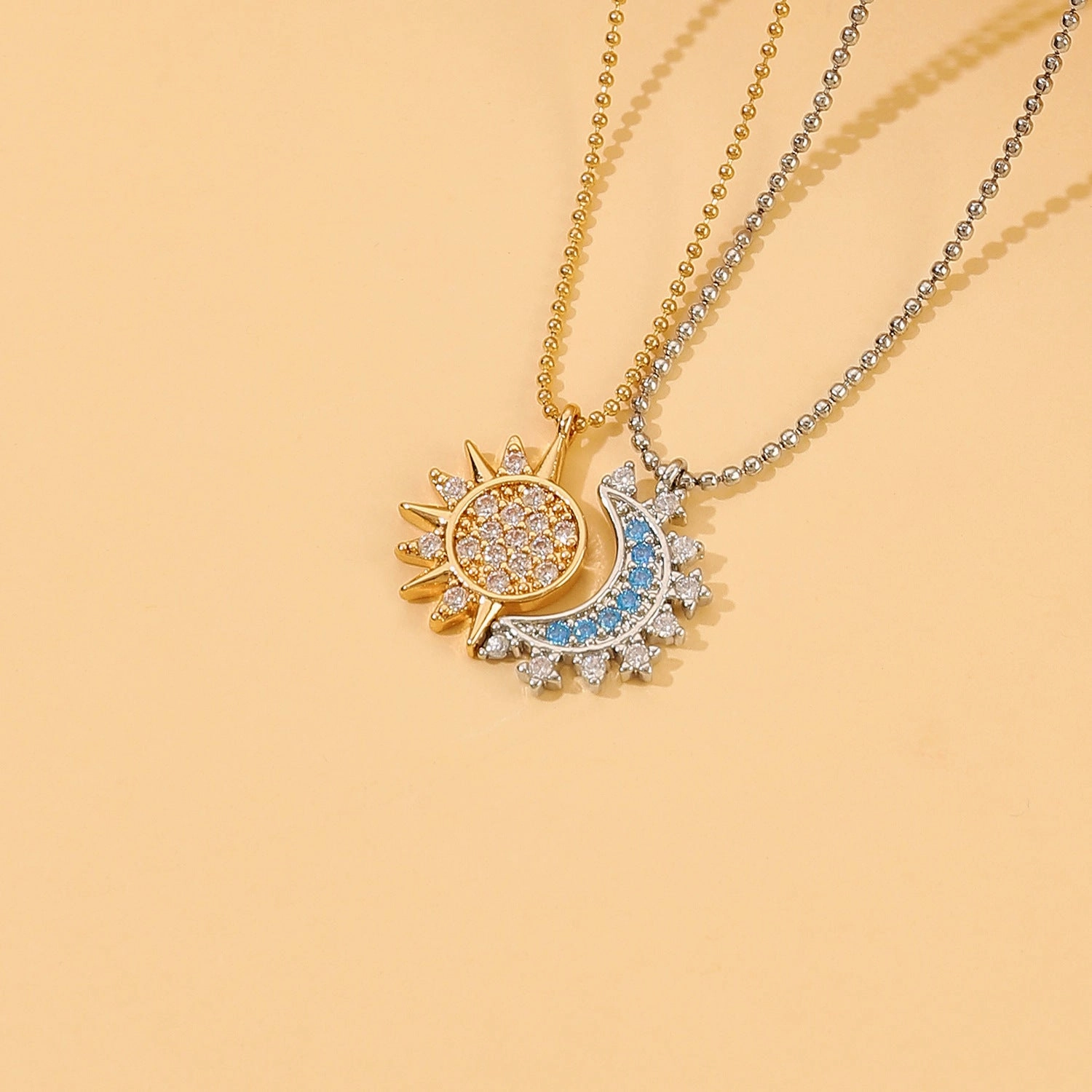 Wholesale Alloy Cartoon Colorful Circular Diamond Necklaces