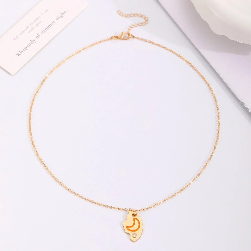 Wholesale Alloy Cartoon Colorful Circular Diamond Necklaces