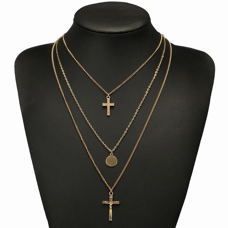 Wholesale Alloy Cross Clavicle Chain