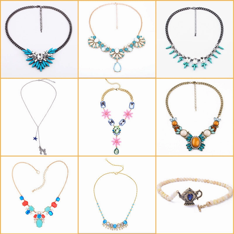 Wholesale Alloy Crystal Flower Necklace