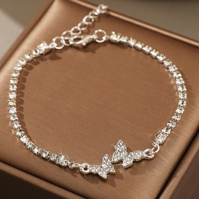 Wholesale Alloy Diamond Butterfly Bracelets