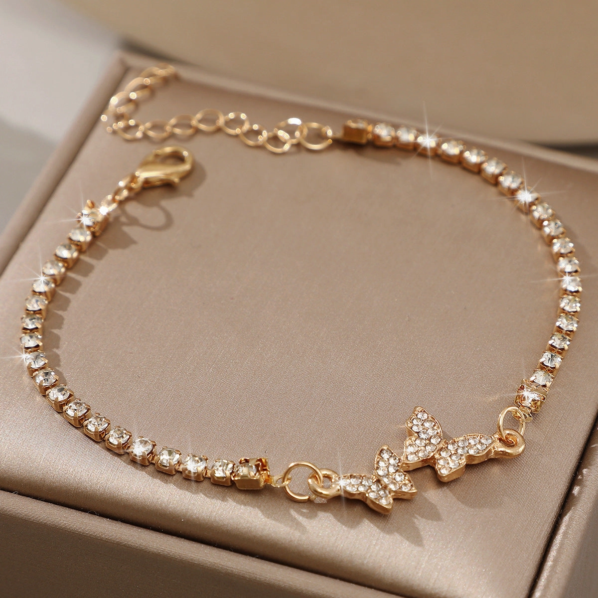 Wholesale Alloy Diamond Butterfly Bracelets
