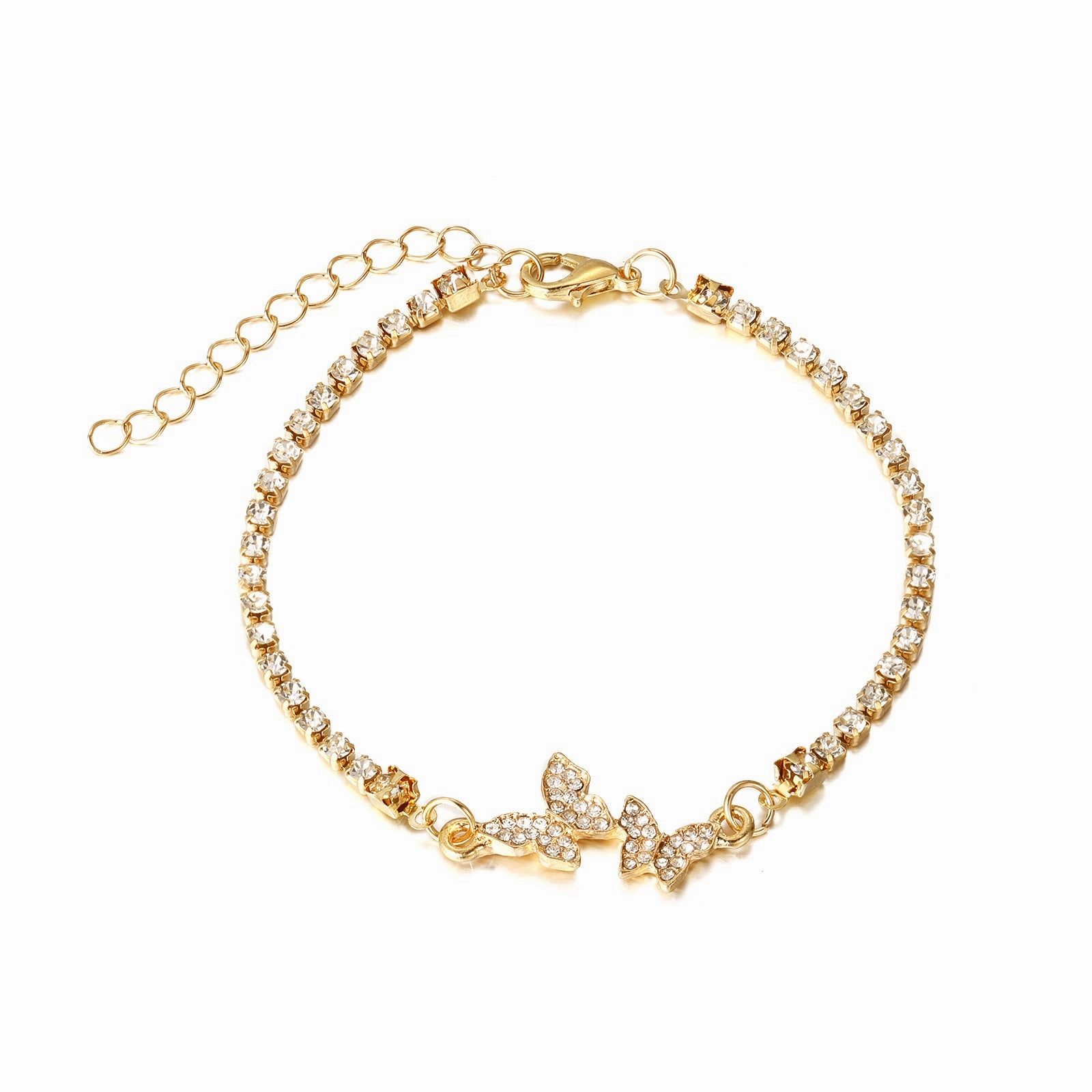 Wholesale Alloy Diamond Butterfly Bracelets