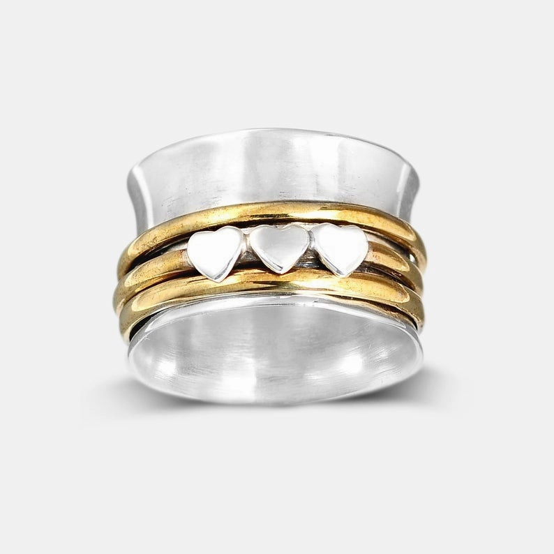 Wholesale Alloy Double Color Steel Wire Love Ring