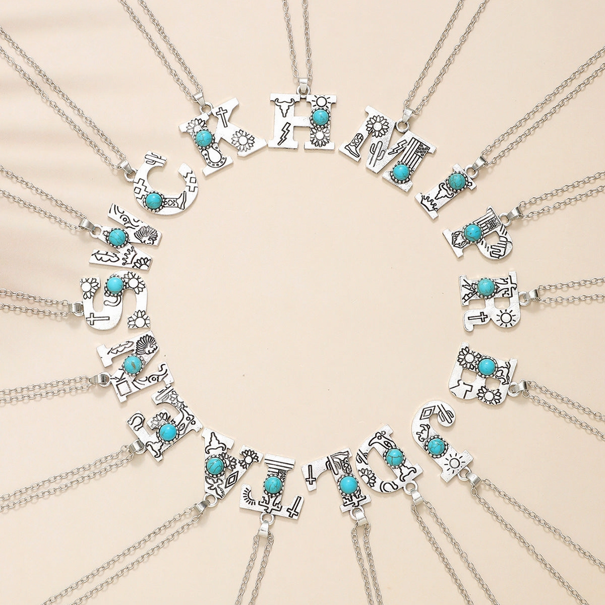Wholesale Alloy English letter necklace western style