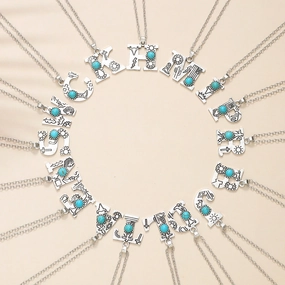 Wholesale Alloy English letter necklace western style
