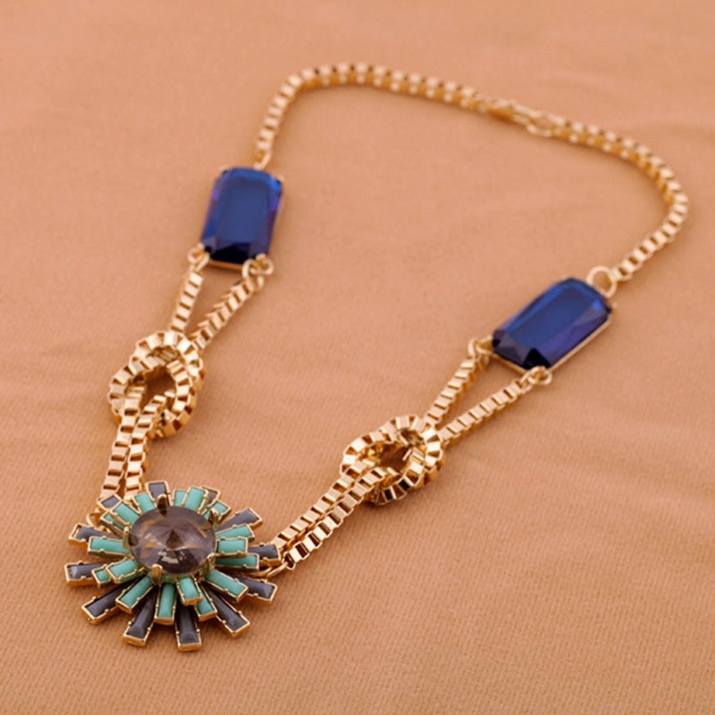 Wholesale Alloy Flower Pendant Necklace