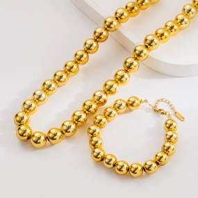 Wholesale Alloy Gold Necklace Minimalist Hip-hop Beaded Clavicle Chain