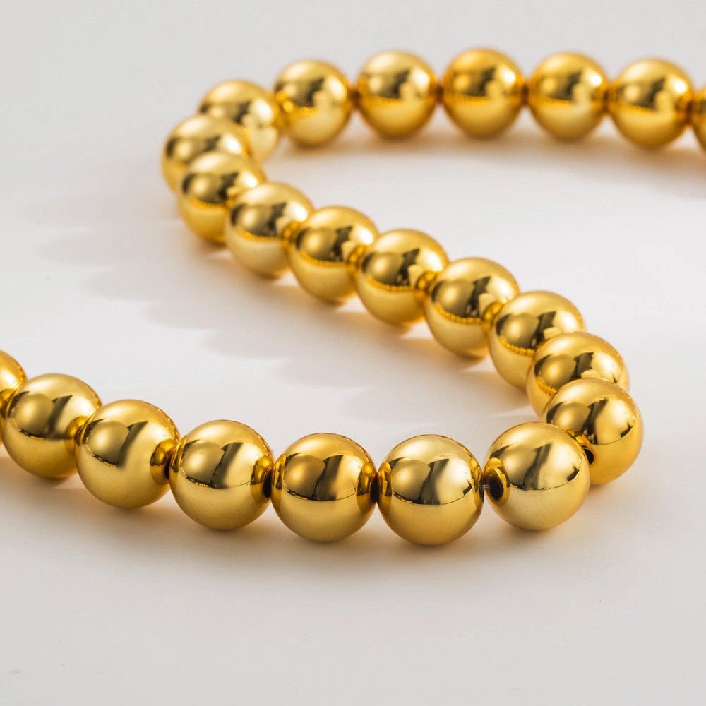 Wholesale Alloy Gold Necklace Minimalist Hip-hop Beaded Clavicle Chain