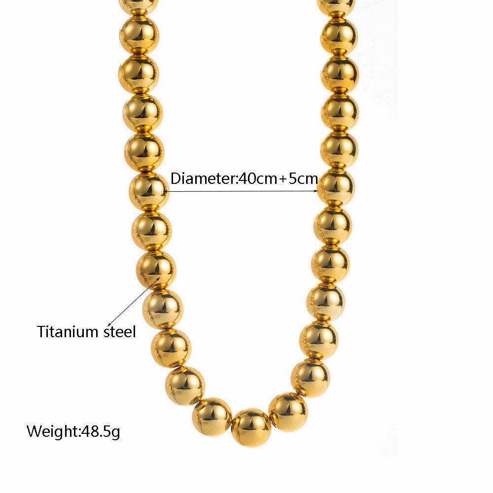 Wholesale Alloy Gold Necklace Minimalist Hip-hop Beaded Clavicle Chain