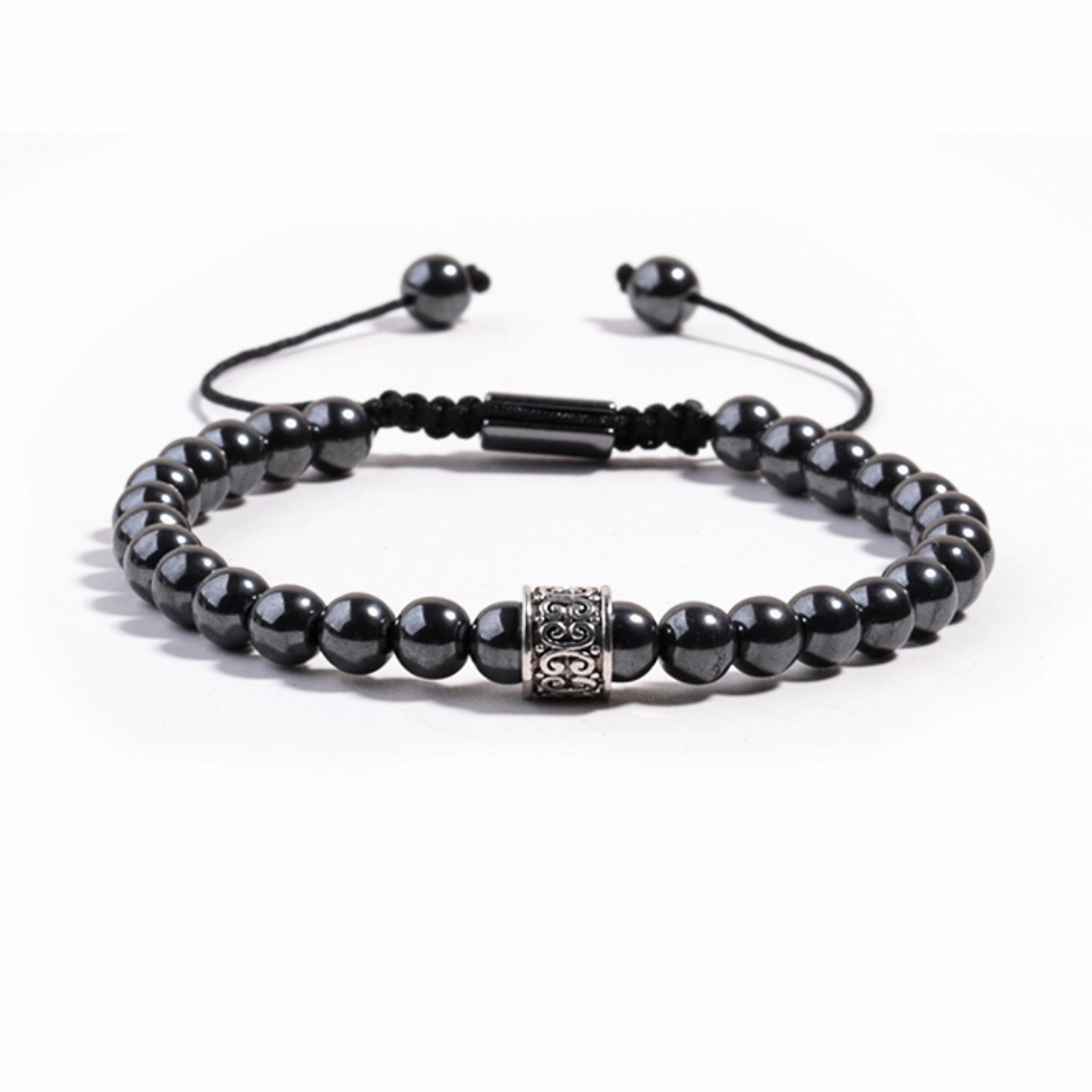 Wholesale Alloy Lantern Beads Hand-woven Natural Stone Bracelet