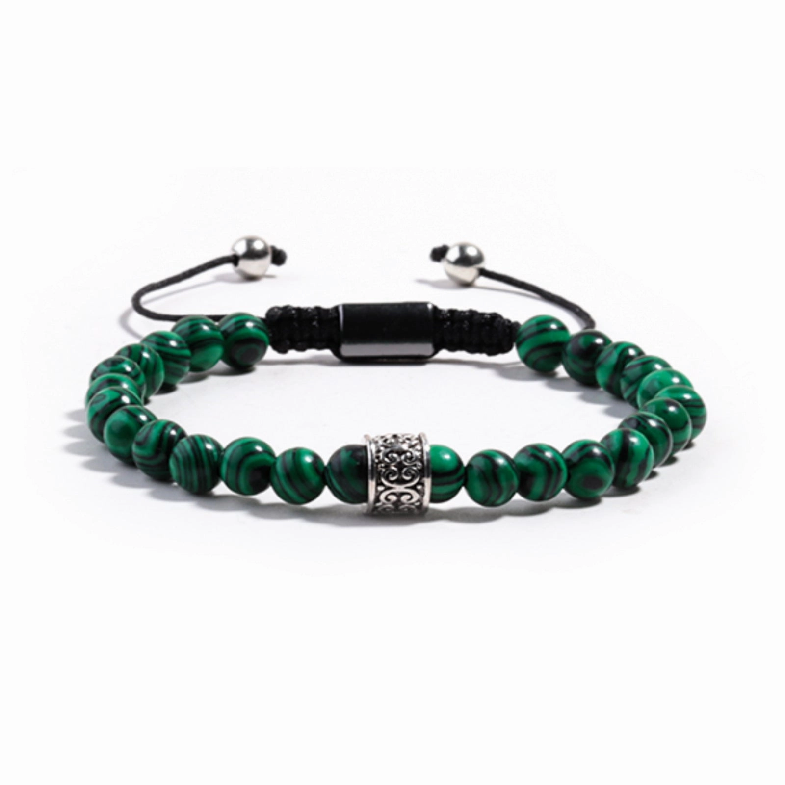 Wholesale Alloy Lantern Beads Hand-woven Natural Stone Bracelet