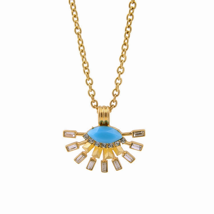 Wholesale Alloy Multilayer Star Moon Necklace